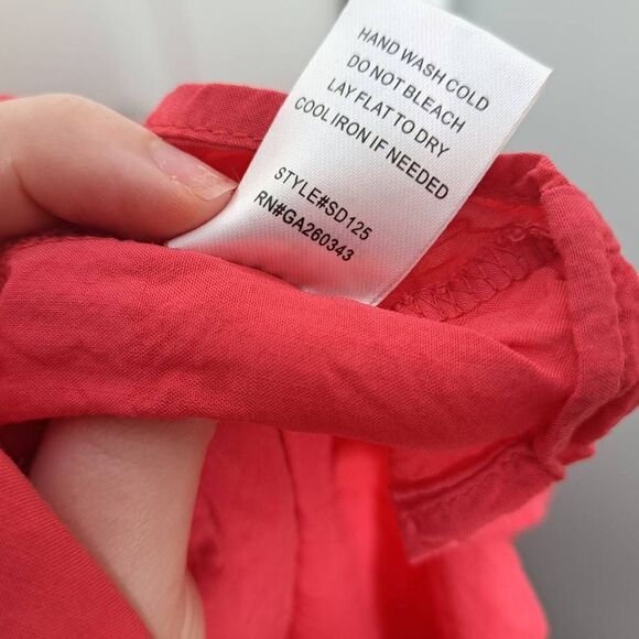 Sweet Lovely by Jen Showy Flowy Dress in Bright Coral size Small - Picture 7 of 7